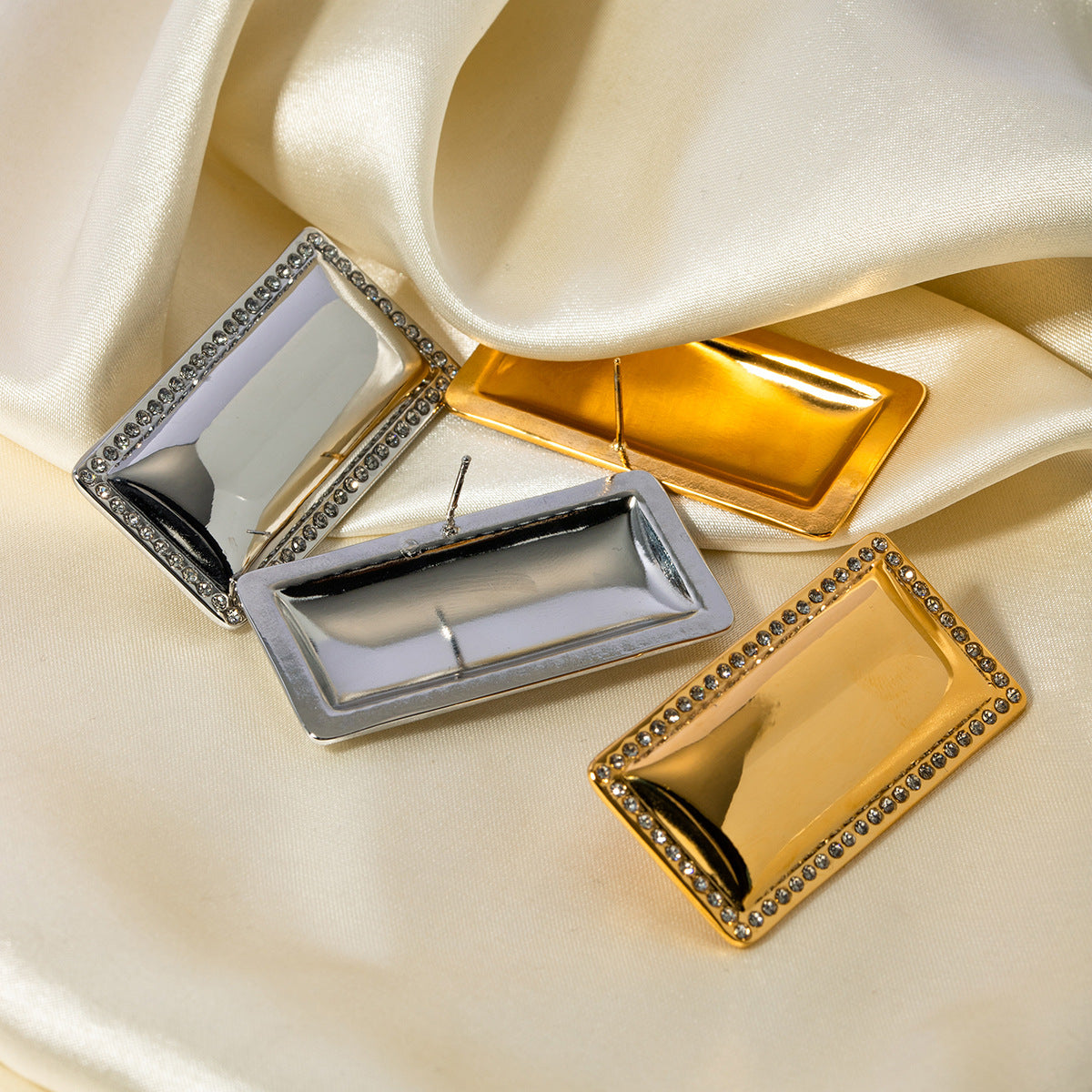 Pendientes rectangulares pulidos