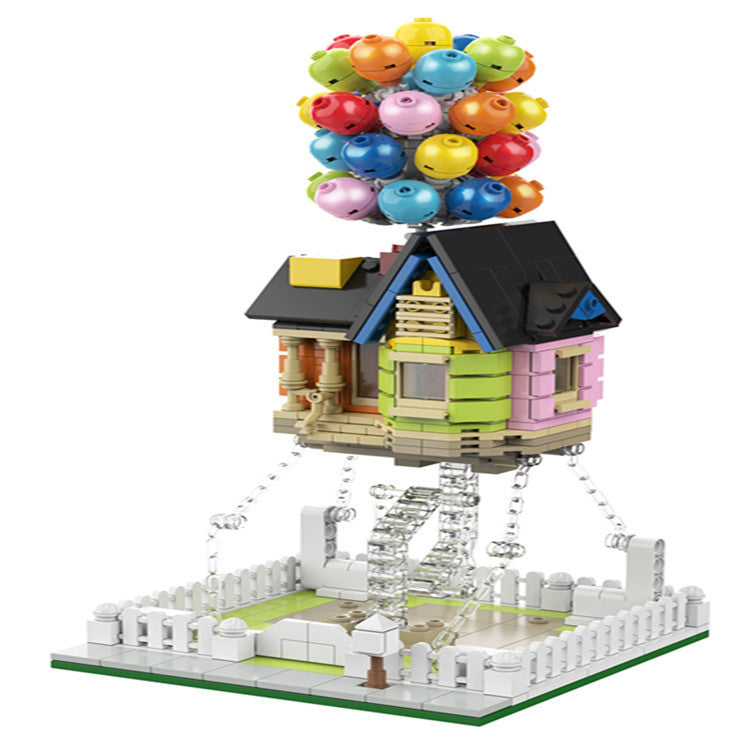 Caja de música con bola de cristal de Papá Noel, juguete de construcción