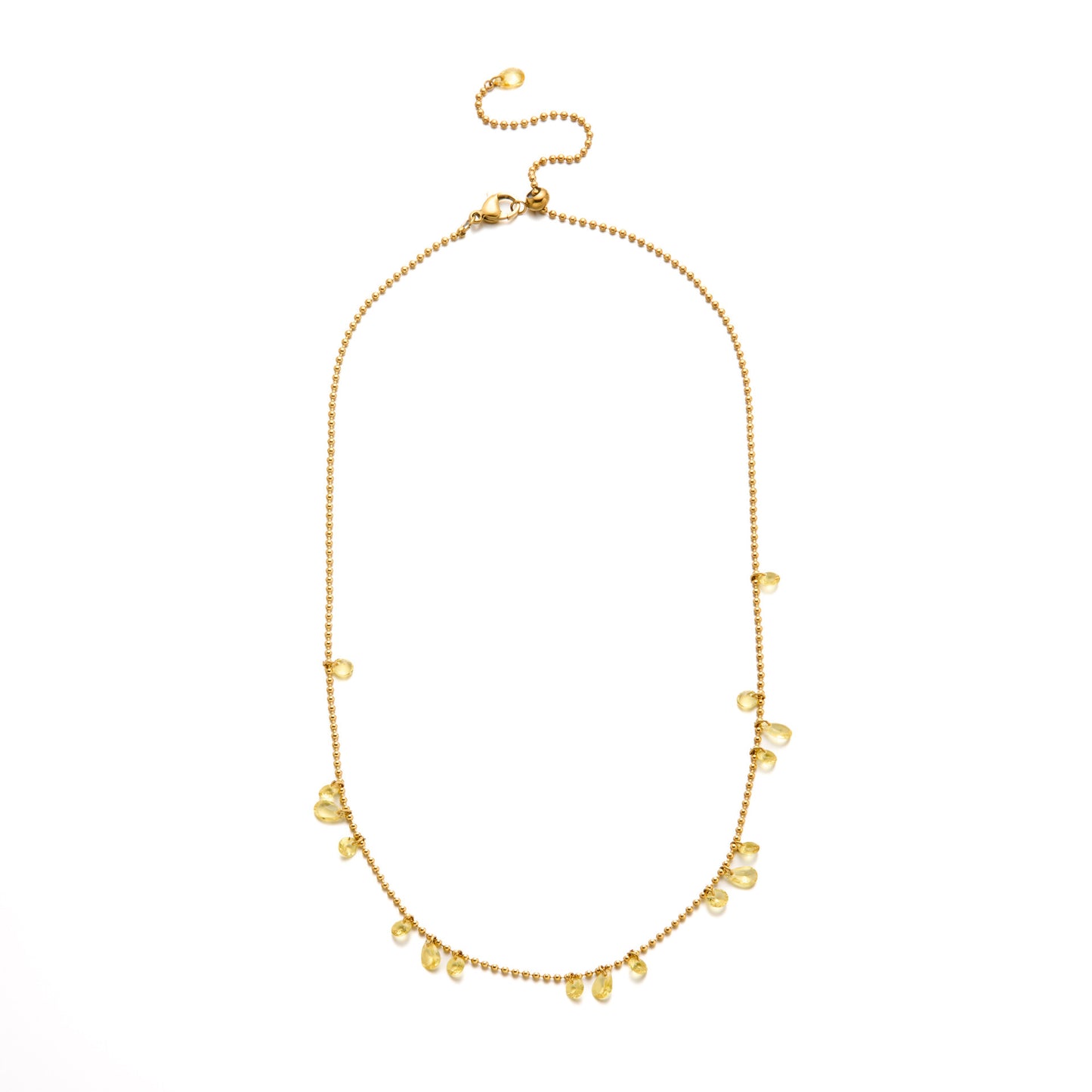 Titanium Steel Olive Green Drop Necklace