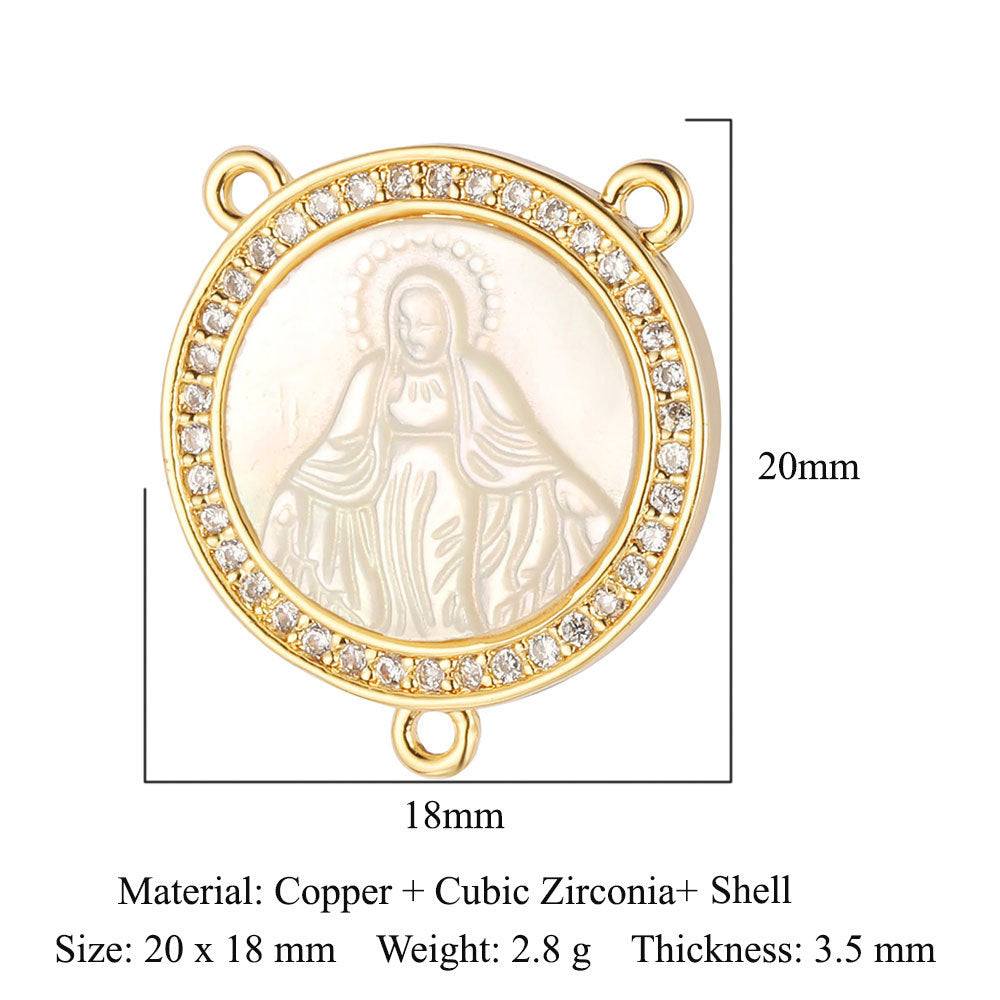 Copper zircon pendant Virgin DIY jewelry pendant