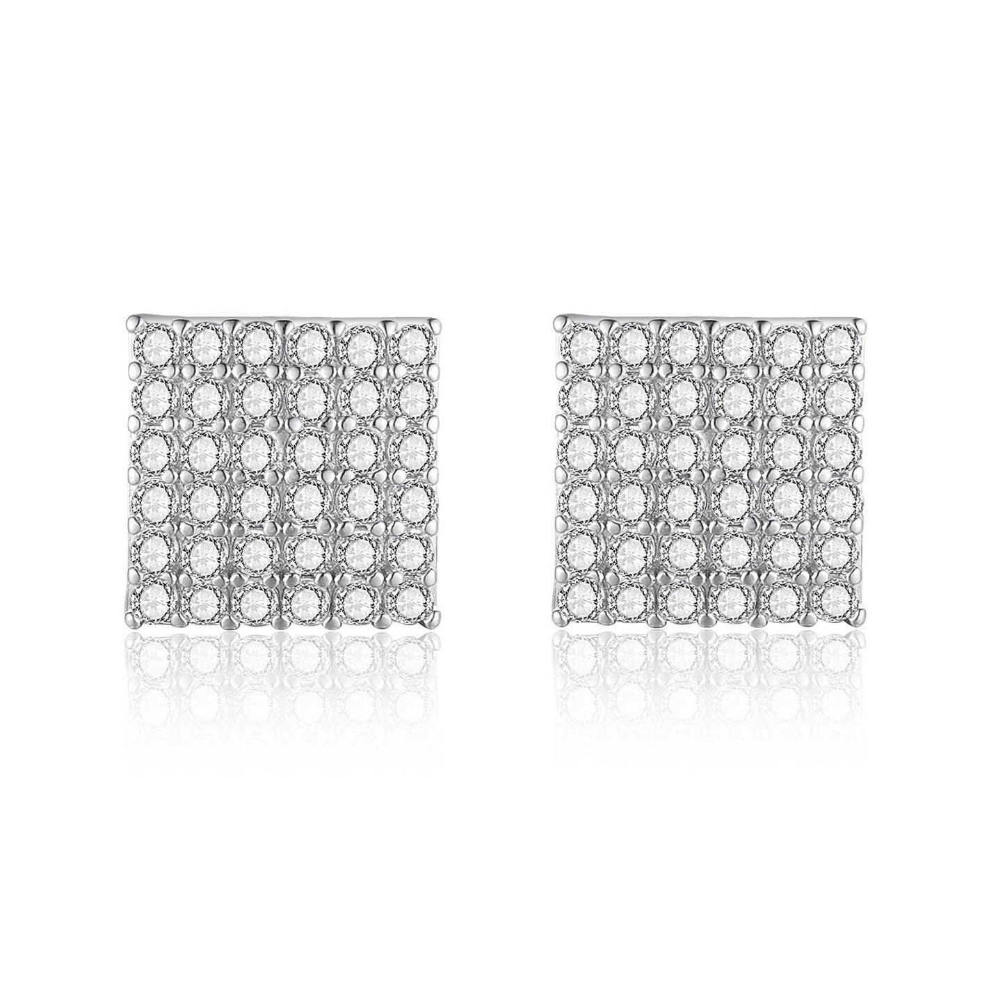 Copper inlaid 5A zircon light luxury full diamond diamond stud earrings