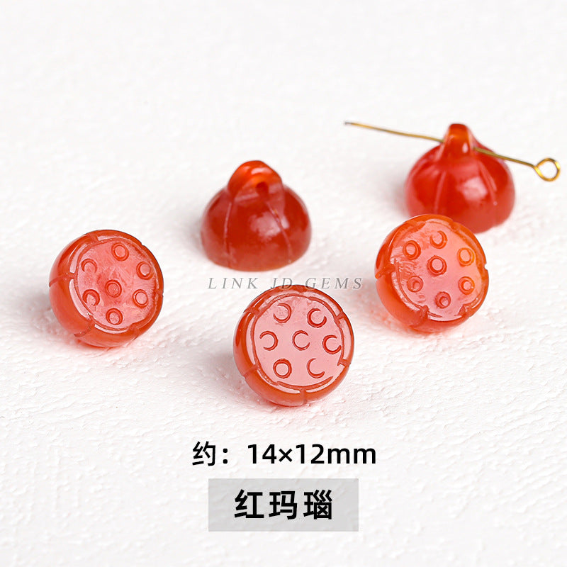 Cuentas sueltas de accesorios de vaina de loto de ágata de jade de 12 mm