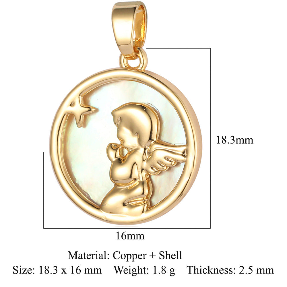 Shell Copper Zircon Necklace Pendant