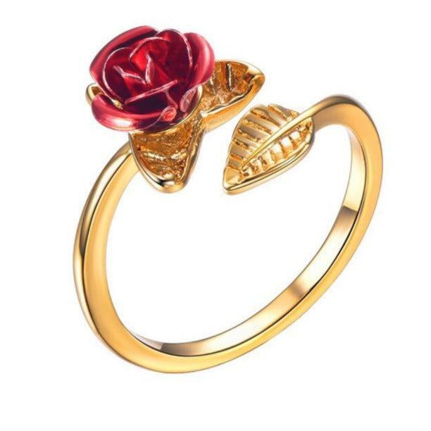 Alloy Adjustable Opening Rose Ring