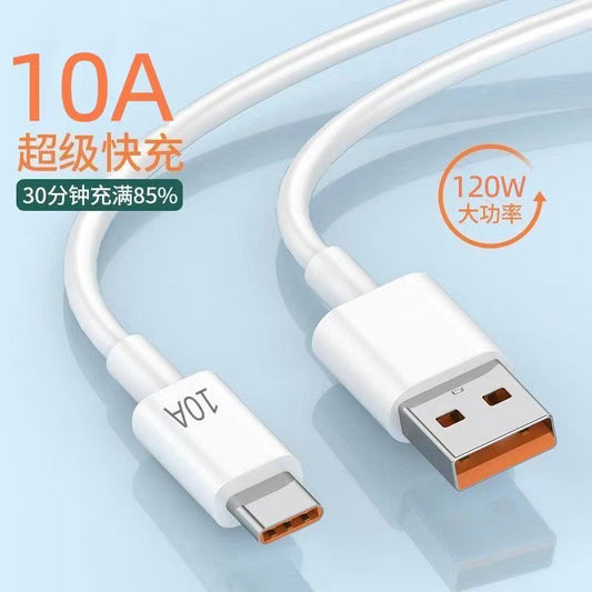 Cable de carga rápida tipo C de 120 W y 10 A para Xiaomi Huawei Honor