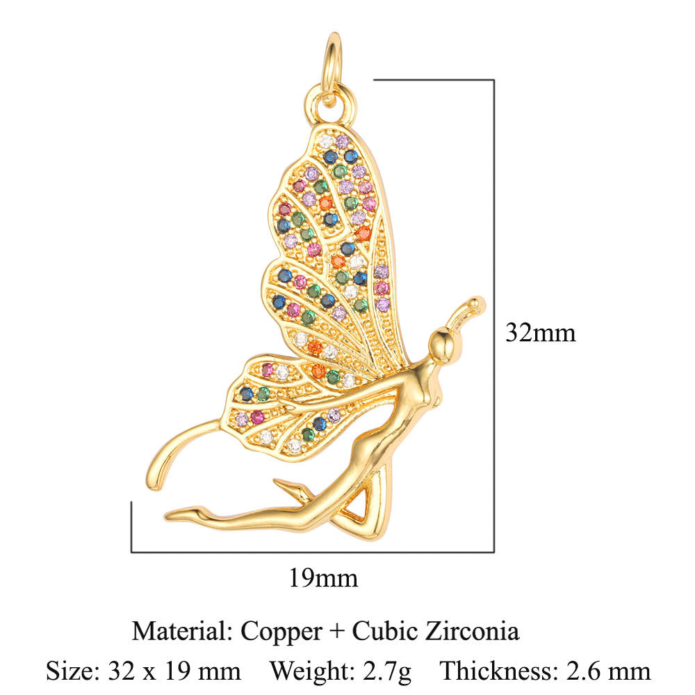 Copper Zircon Cross Virgin Necklace Pendant