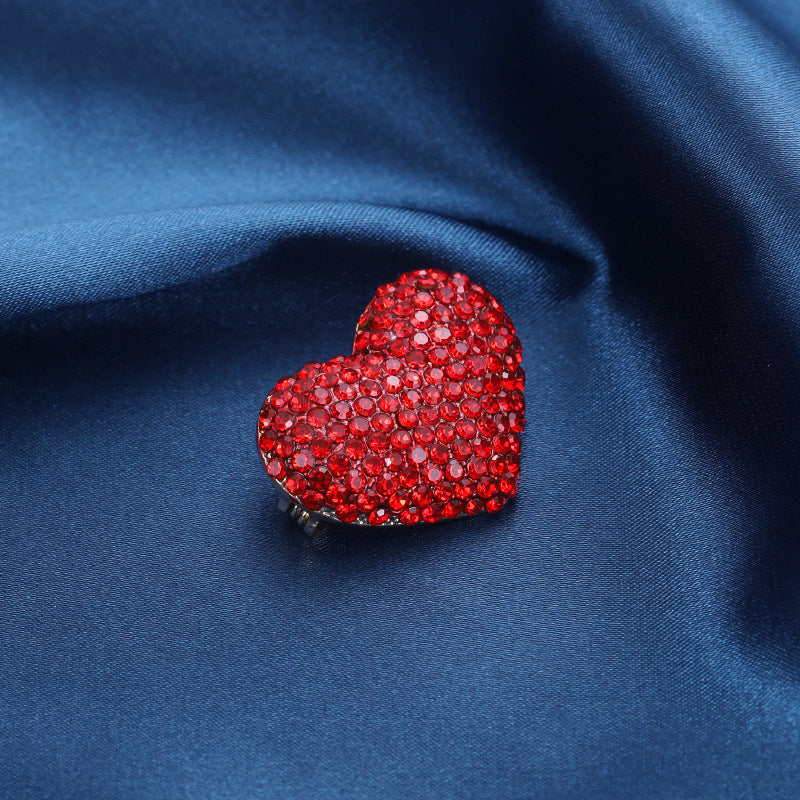 Red Love Rhinestone Brooch
