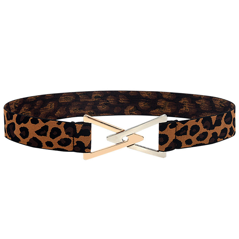 Pleated elastic thin belt ladies