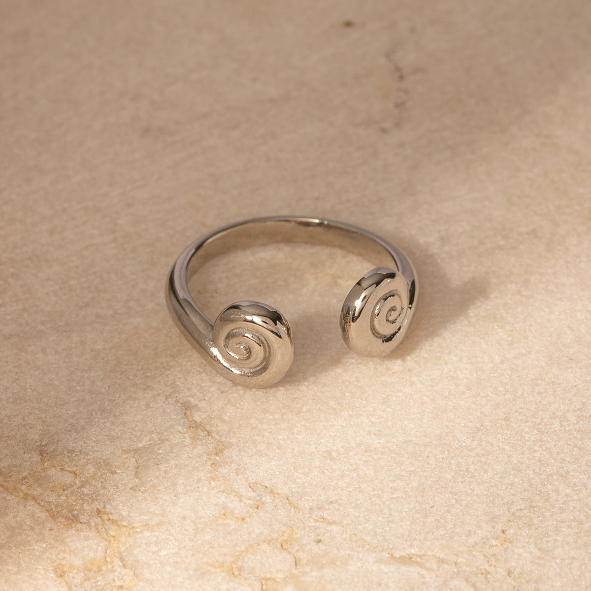 Anillo abierto roscado pulido