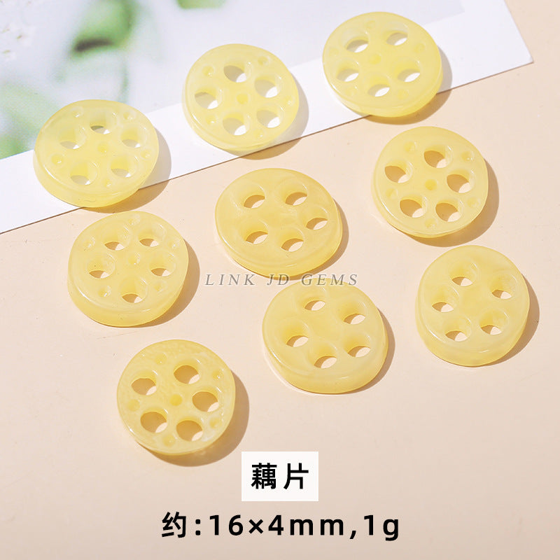 Second-generation beeswax lotus root slices flower love-shaped cross pendant