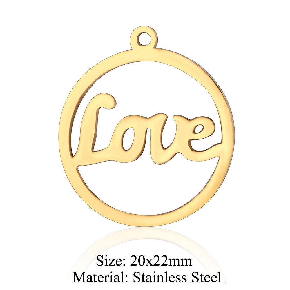 5 pcs/titanium steel jewelry pendant family baby feet