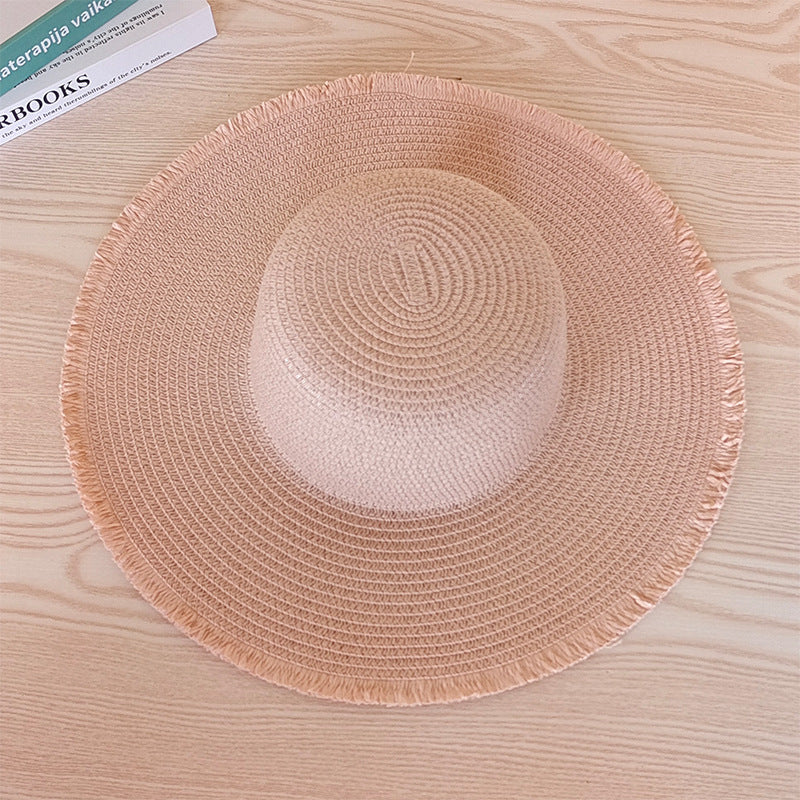 Tassel Fringe Straw Hat Wide Brim Sun Protection Beach Hat