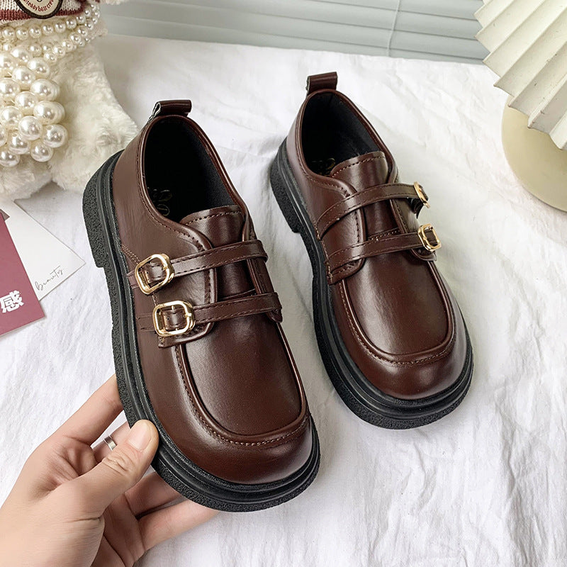 Versatile platform British leather shoes