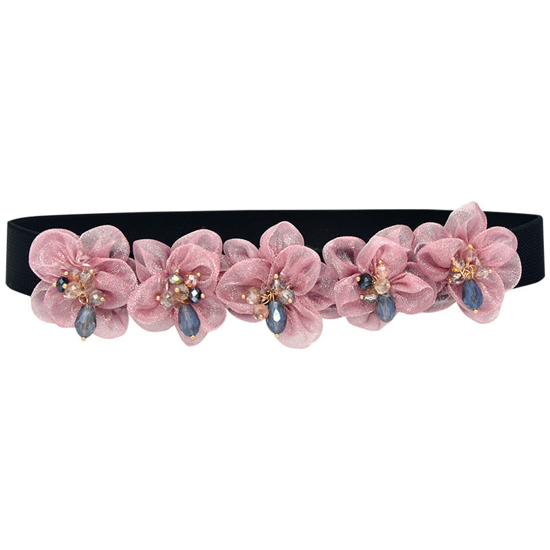 Stylish sparkling rhinestone elastic belt