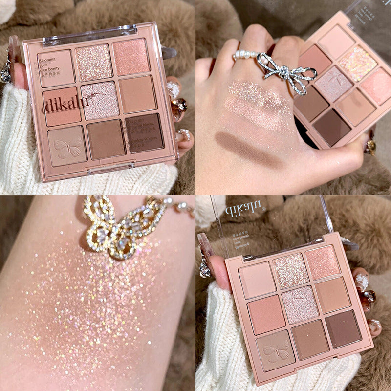 Paleta de sombras de ojos acrílicas transparentes de nueve colores