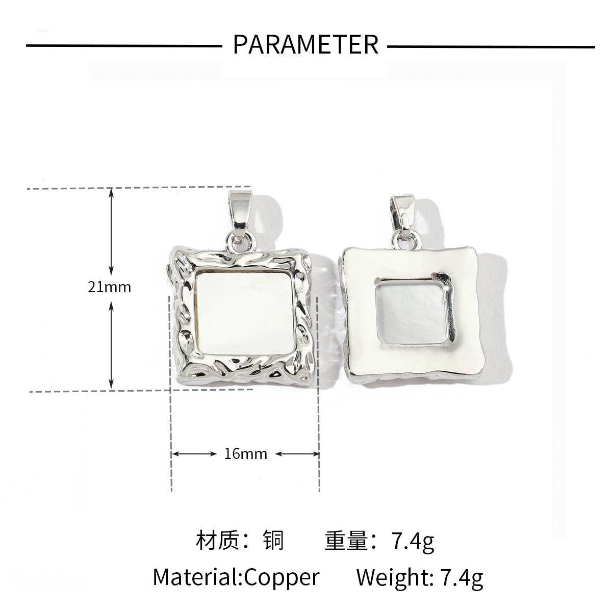 18k bag Venus star copper zircon shell pendant.