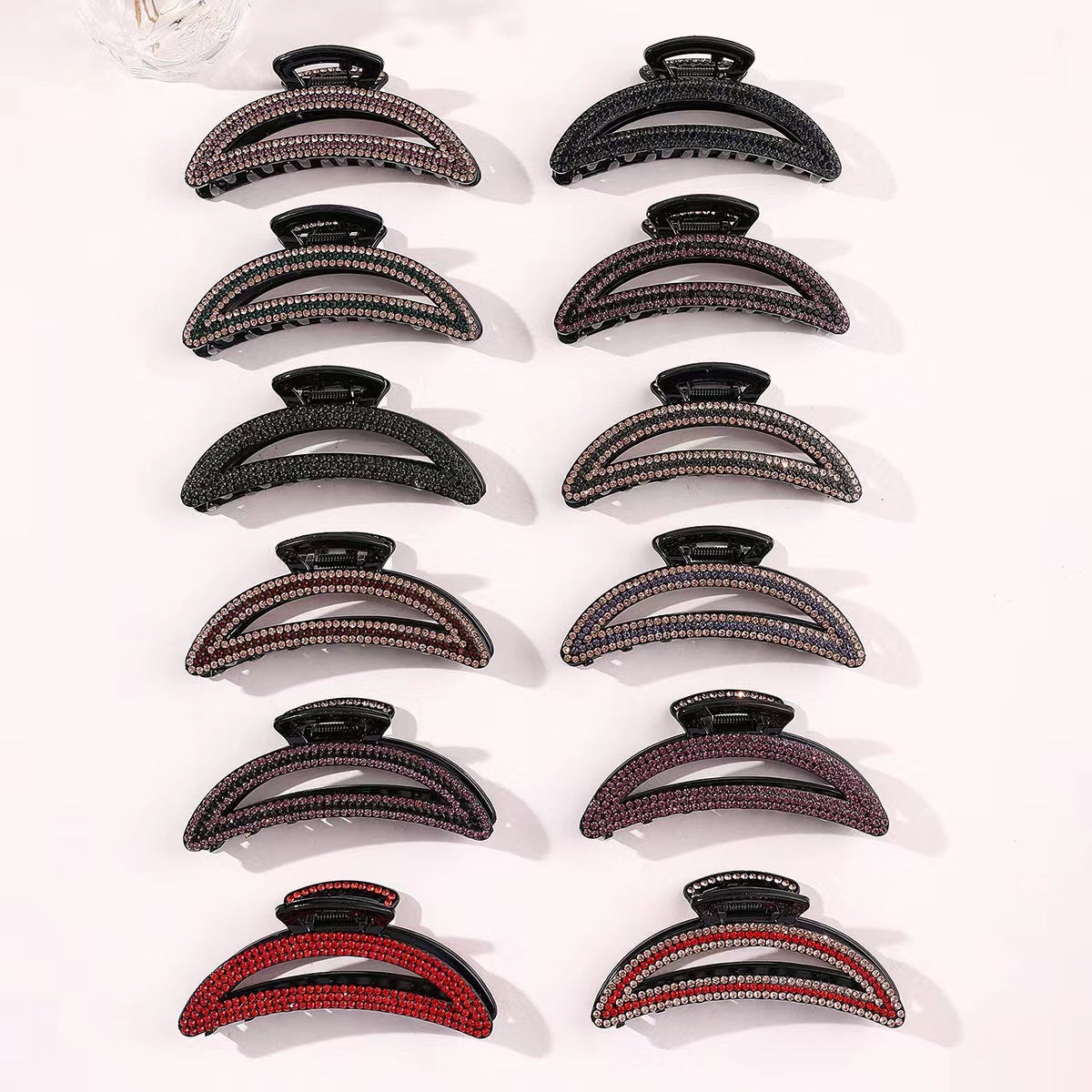 Korean High-End Claw Clip with Rhinestones Bow