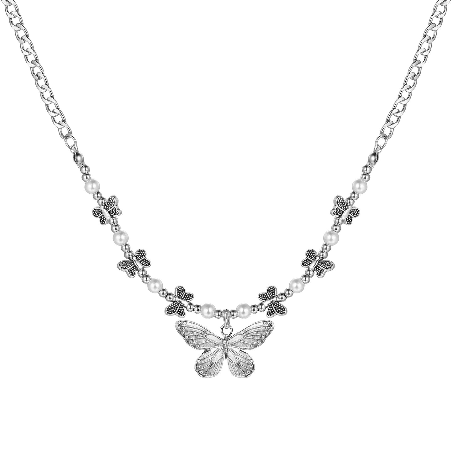 Butterfly Pearl Necklace