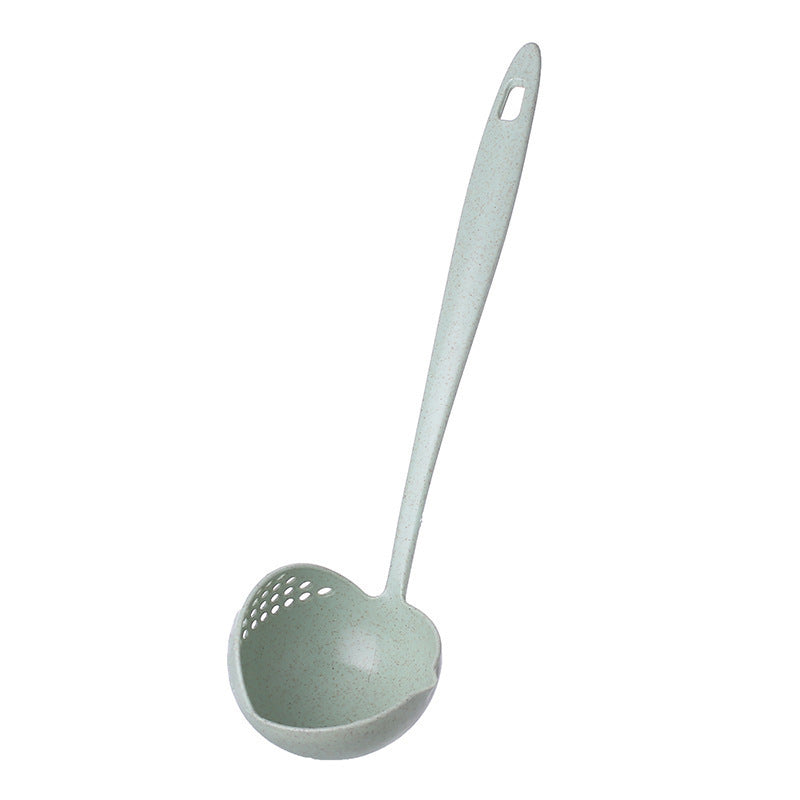 Cuchara de paja de trigo, cuchara de plástico con mango largo