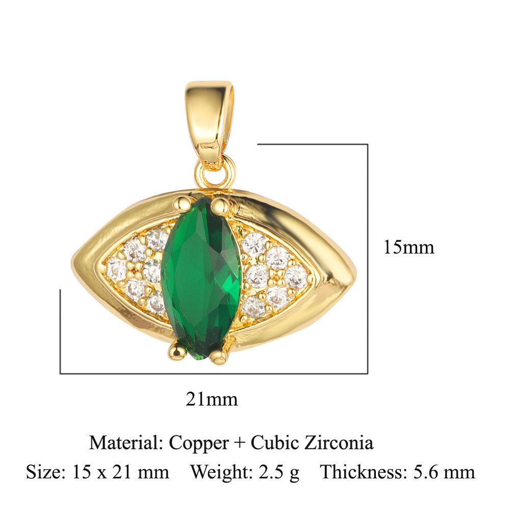 Palm flower sun color zirconium copper pendant