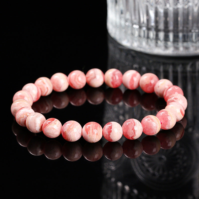 Pulsera de piedra roja simple de un solo círculo