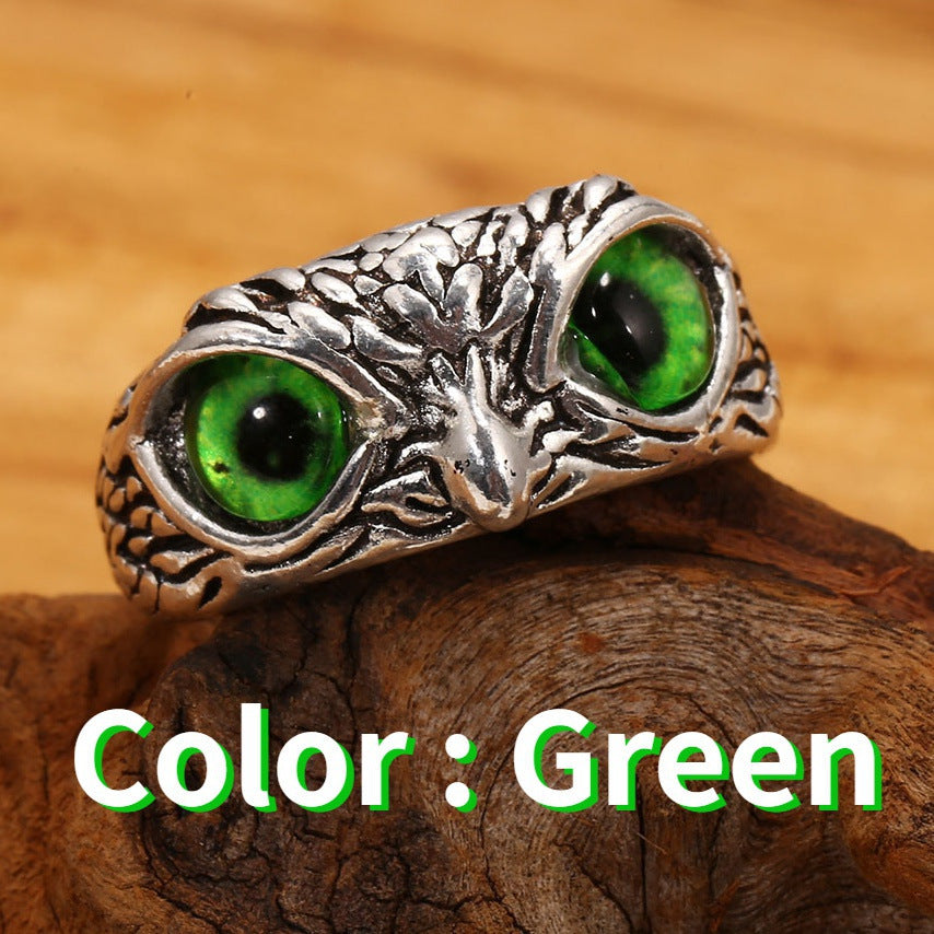 Vintage Devil's Eye Owl Ring