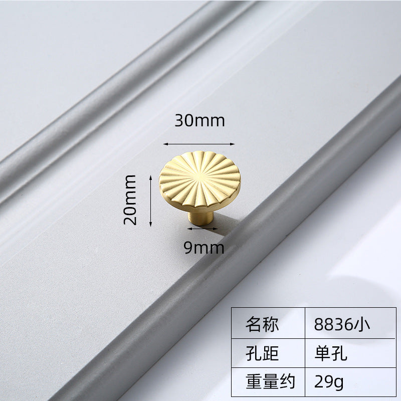 Solid cabinet door gold brass handle