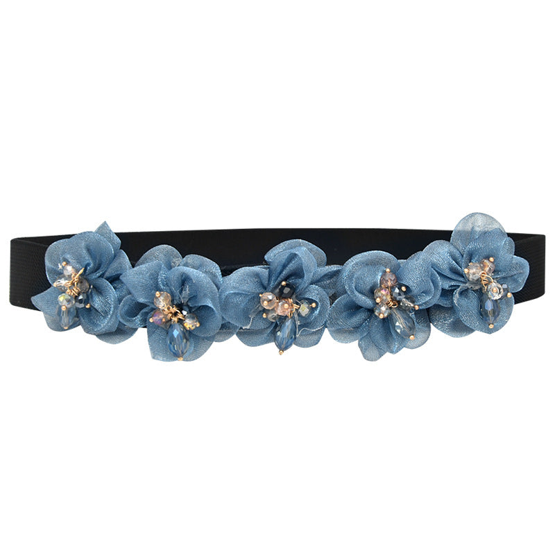 Stylish sparkling rhinestone elastic belt