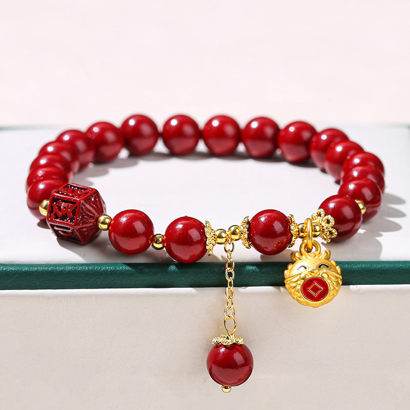 Pulsera Longbao de arena morada con cuentas de transferencia de mantra de seis caracteres