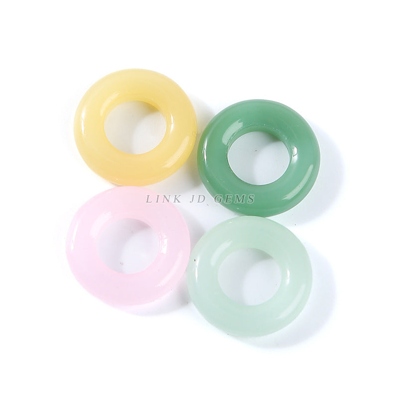 Anillo de jade de imitación esmaltado de 10-25 mm