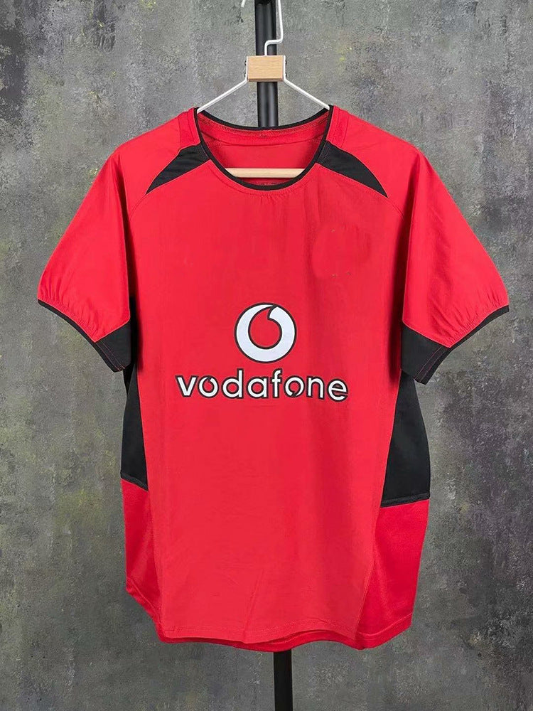 Camiseta retro de manga corta de los Red Devils Van Nistelrooy Beckham Ronaldo 02-04