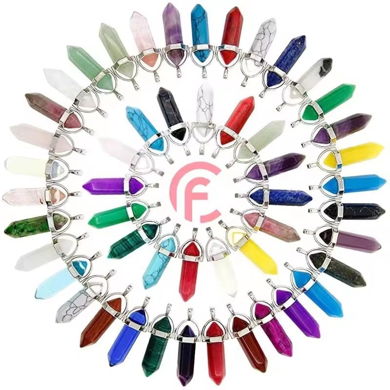 100pcs/pack mixed color heart star cross hexagonal column pendant