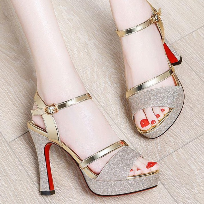 Waterproof table fashion high heels