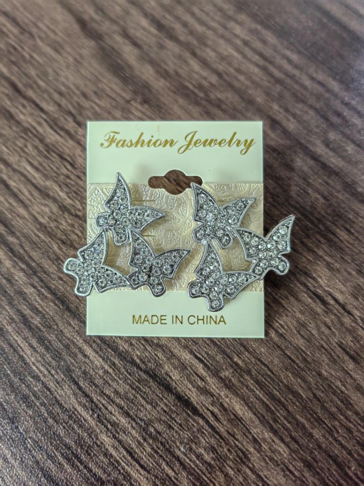 Diamond Sweet Butterfly Stud Earrings