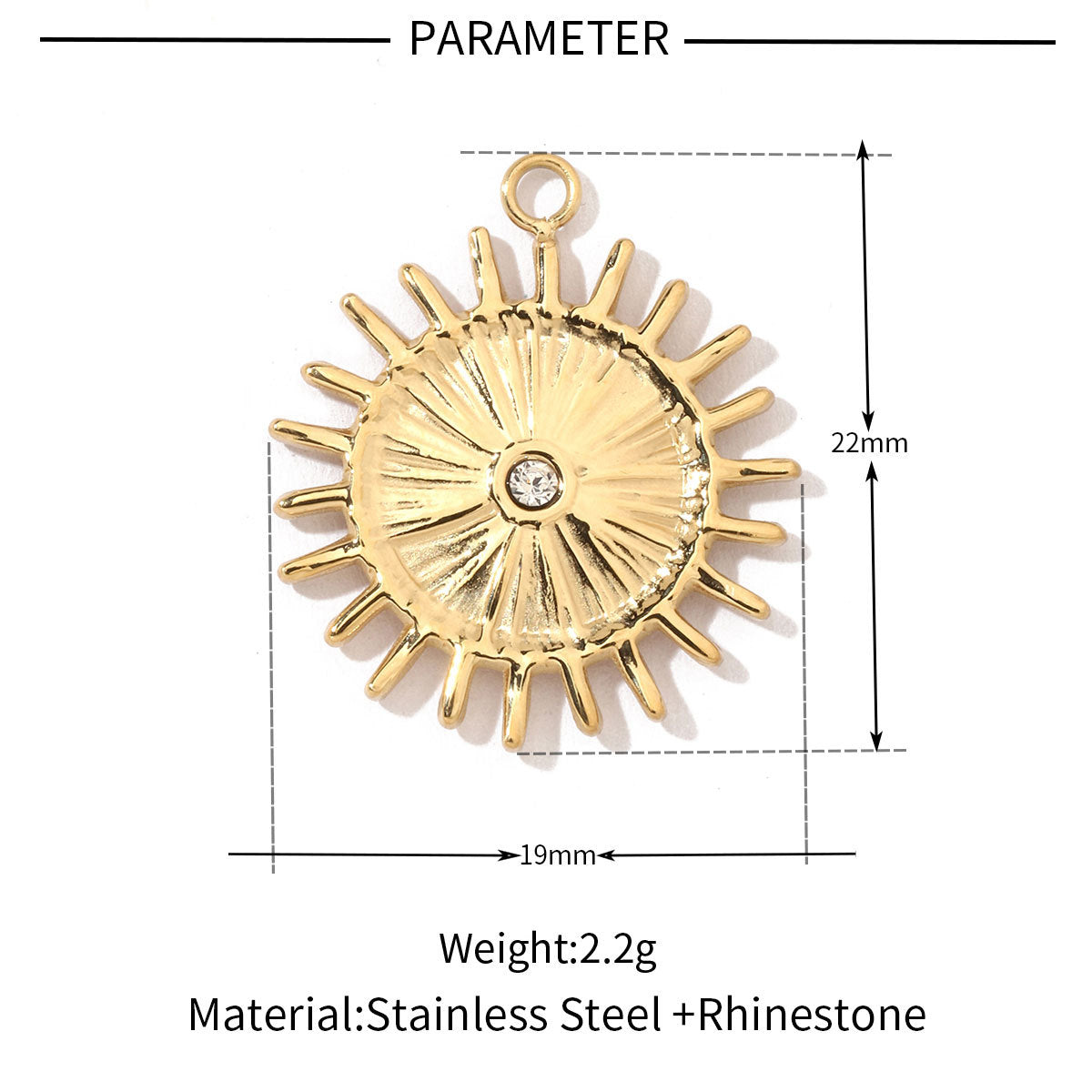 Star Sun Titanium Steel Necklace Pendant ins