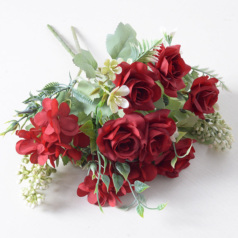 Simulation flower bunch corner rose silk cloth small bouquet