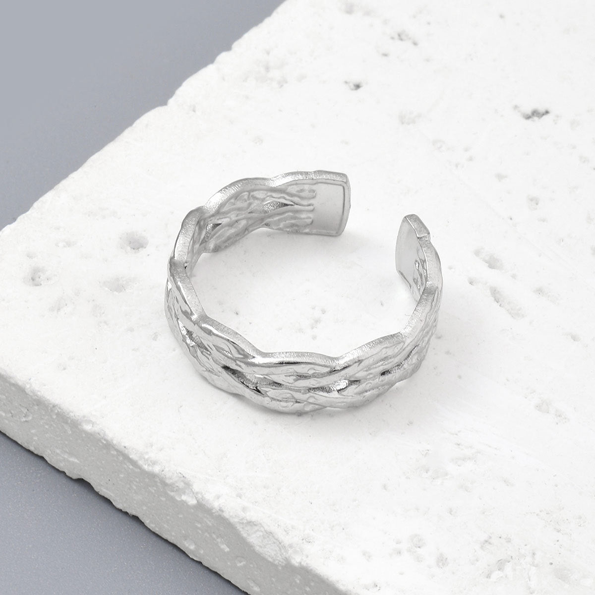 Star Snake Titanium Steel Ladies Ring Adjustable