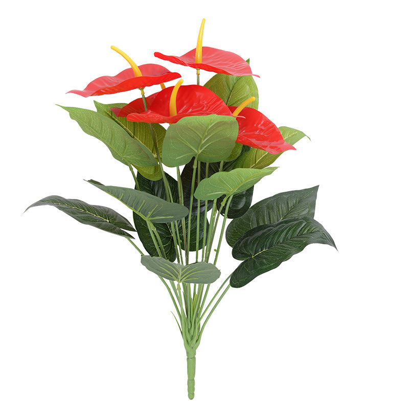 Simulación de 18 grandes flores de anturio rojo.