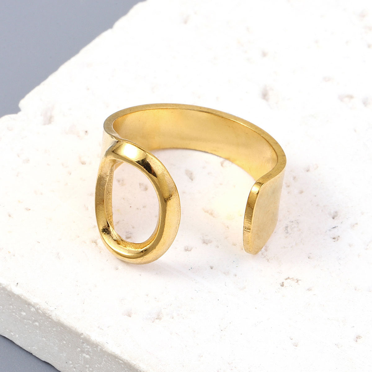Titanium steel 26 English letter open ring