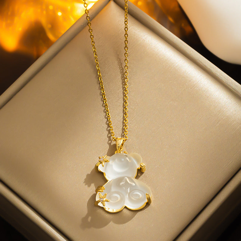 Colar de estrela de aço de titânio, joias elegantes e minimalistas