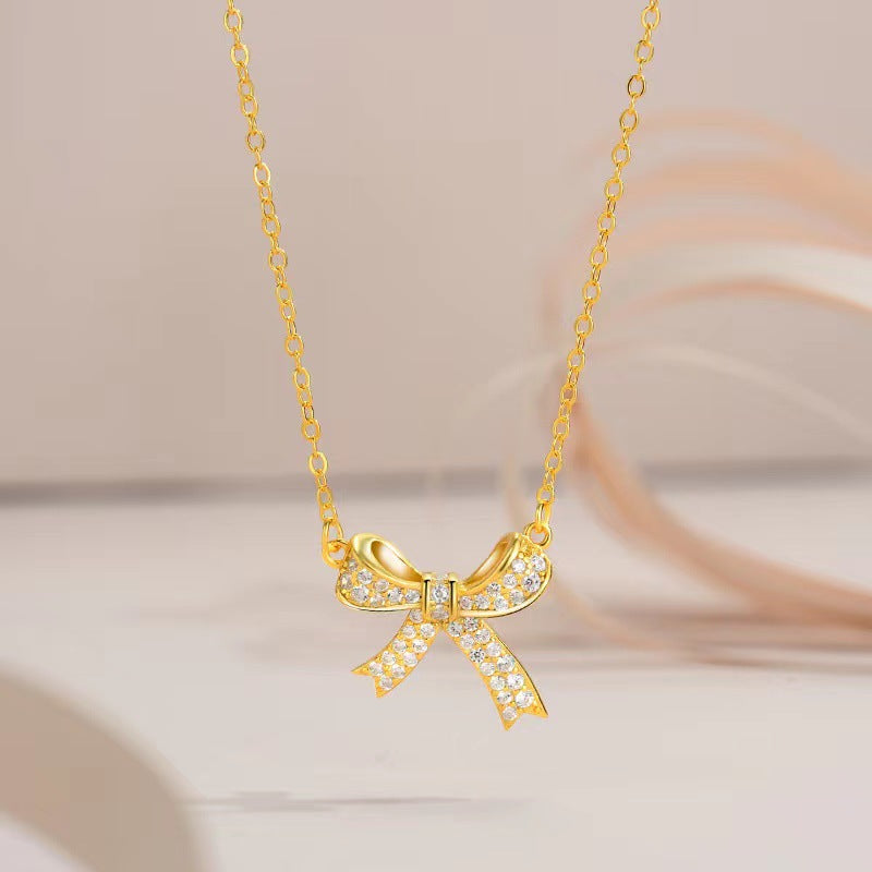 Colar com pingente de borboleta Ti Inlay, versão coreana, elegante