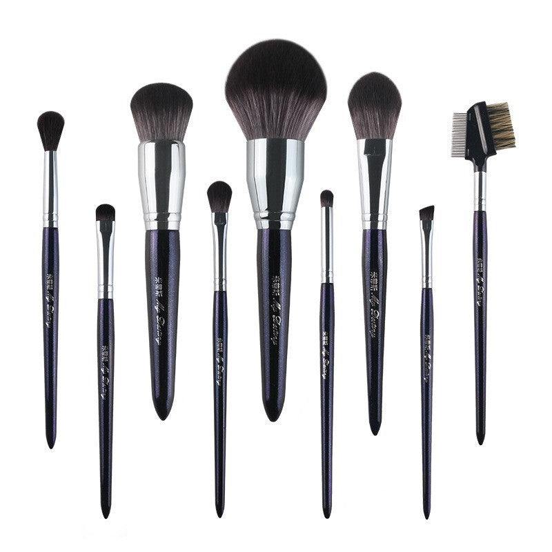 Set de brochas de maquillaje azul estrellado