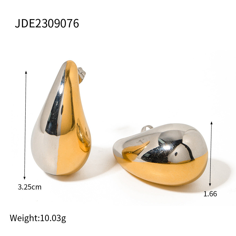 Water drop colorblock earrings