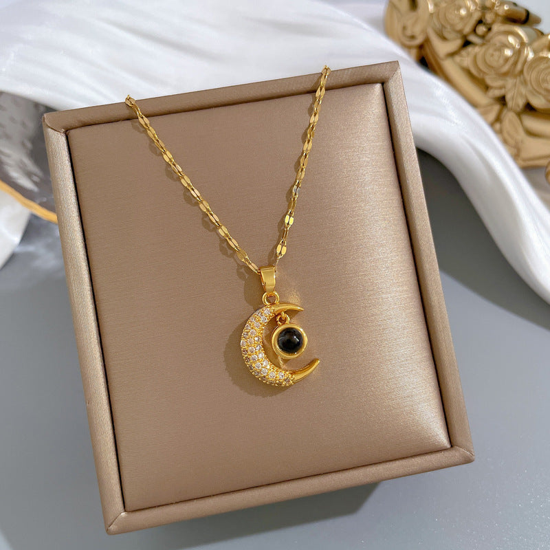 Collar de proyección de luna "Te amo" para mujer