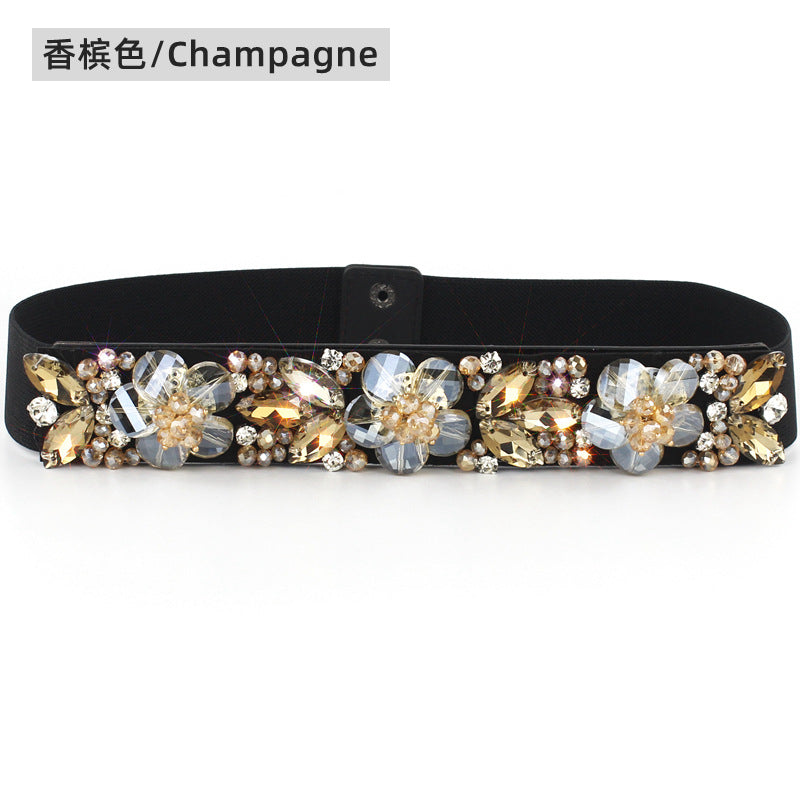 Handmade crystal rhinestone waist seal