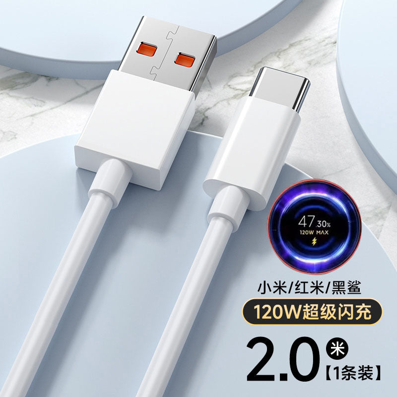 Cable de carga rápida tipo C en ángulo recto de 120 W y 6 A para Redmi K50