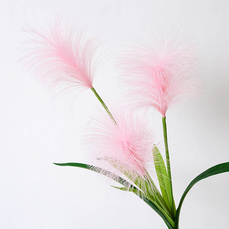 Simulación de 3 flores de pasto de caña.