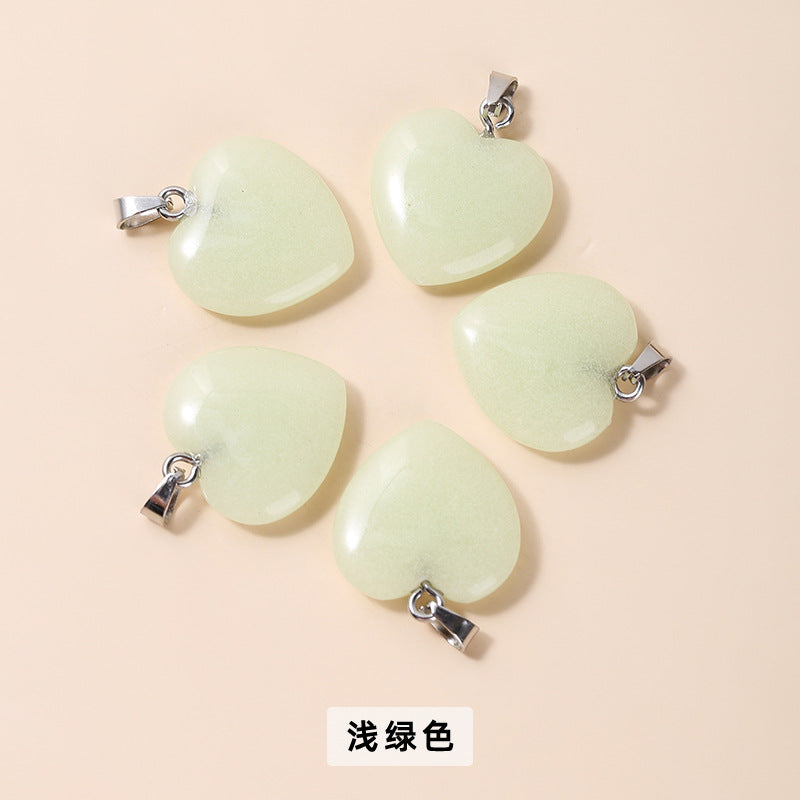 20Mm luminous stone heart pendant necklace