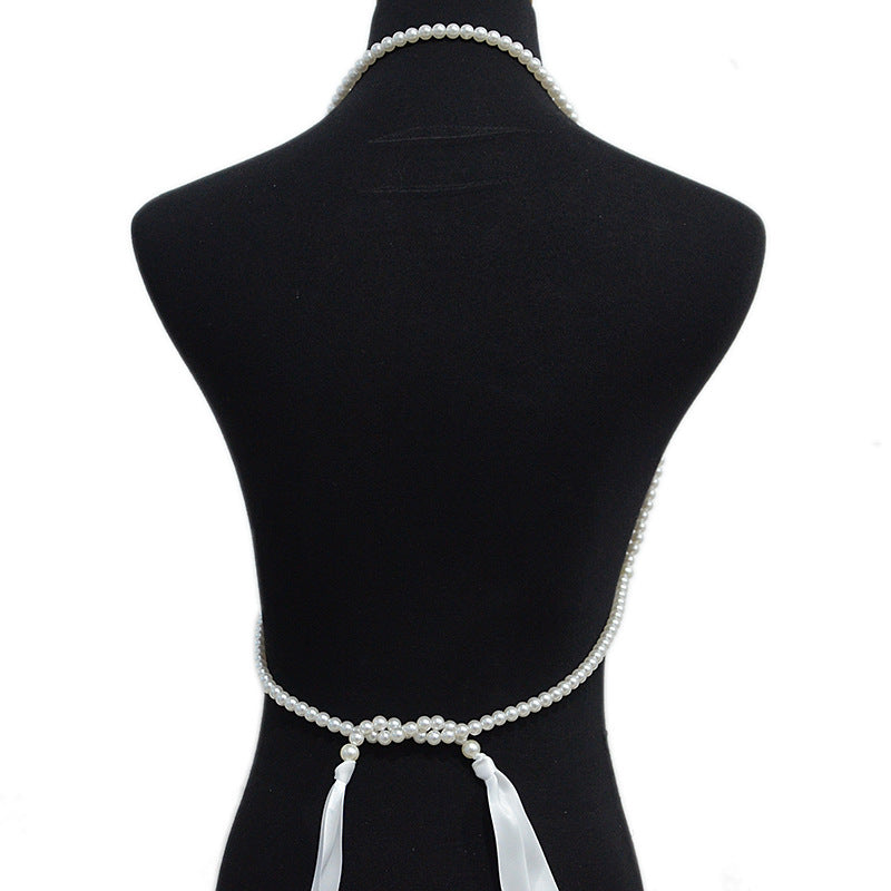 Pearl Strap Skinny Waist Chain