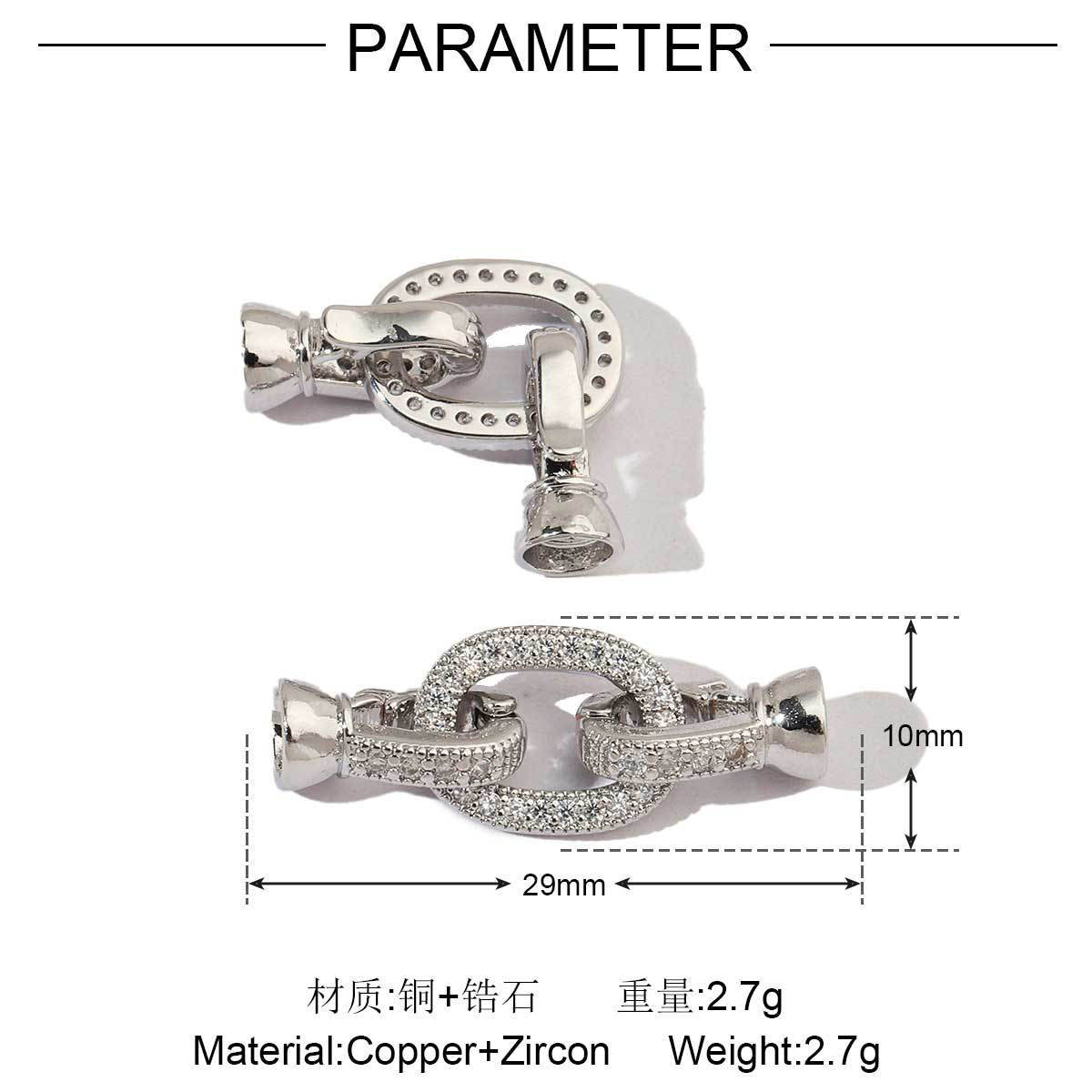Pig nose copper zircon removable universal buckle connecting buckle